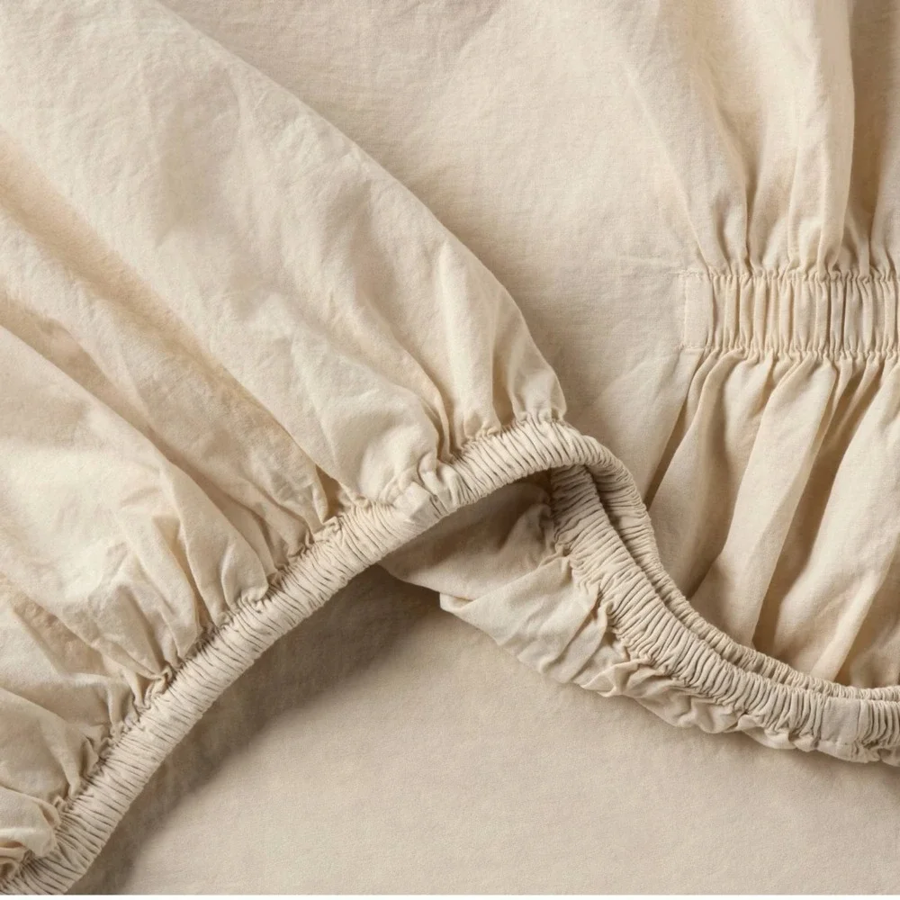 New Threshold Organic Washed Percale Sheet Set Khaki Malange Queen